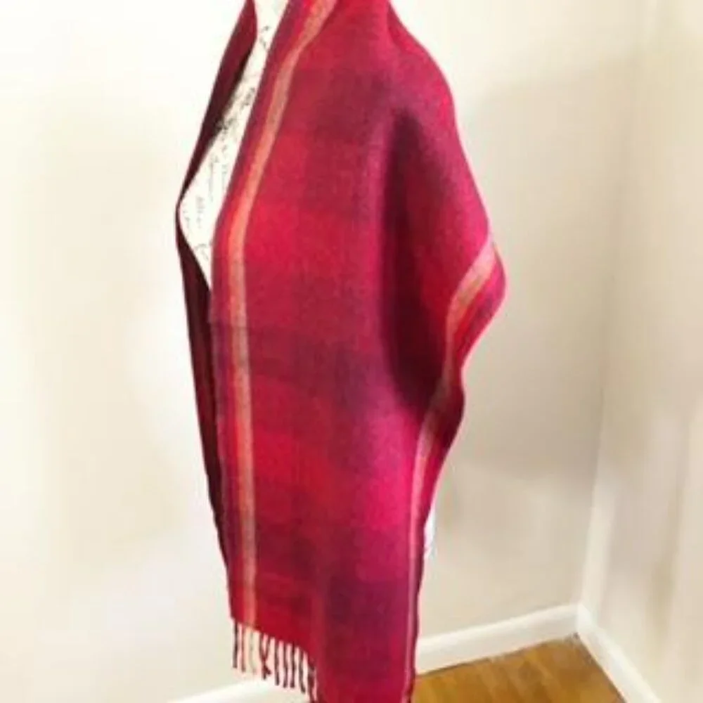 Australian Fine Alpaca Connection Plaid Wrap Scarf.